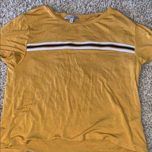 yellow cropped shirt